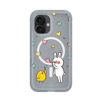 iPhone 16 AirX 流變灰 - 懶散兔與啾先生 Lazy Rabbit and Mr.Chu - Bubble