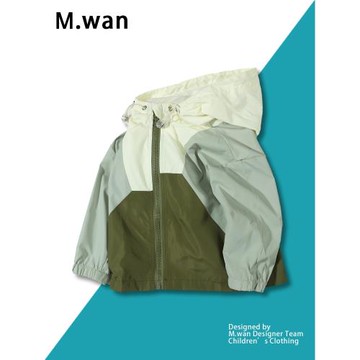 男童風衣春秋潮流拼接開衫兒童男孩休閑運動連帽上衣寶寶薄款外套