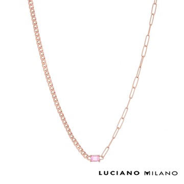 LUCIANO MILANO記憶地圖純銀項鍊(玫瑰金色)