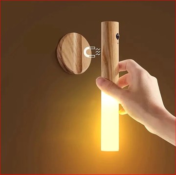 創意原木人體智能磁吸多用途自動感應燈