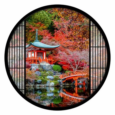 ウォールステッカー 窓枠 格子 醍醐寺 京都 紅葉 日本製 Mu3 壁紙 シール 世界遺産 緑 グリーン 植物 風景 景色 旅行 写真 通販 Lineポイント最大get Lineショッピング
