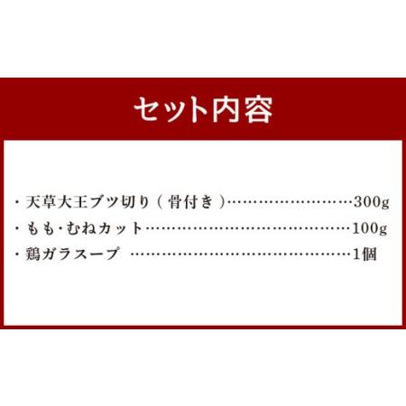 ふるさと納税 天草大王の水炊きセット(1)（天草大王ブツ切り もも・むねカット 鶏ガラスープ） 熊本県