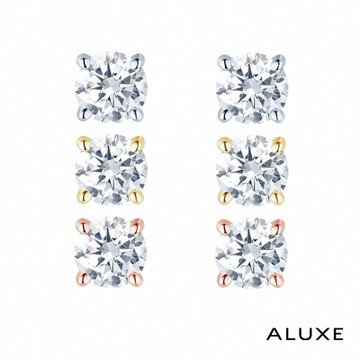 ALUXE 亞立詩 0.60克拉 FVS2 18K金 鑽石耳環 三角形四爪 ES0024