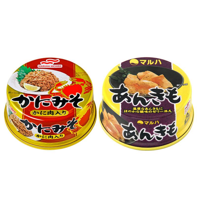 [1缶473円 計12缶]マルハニチロ かにみそ・あんきも 缶詰2種セット 送料無料 かに 蟹 肝 あん肝 珍味 おつまみ