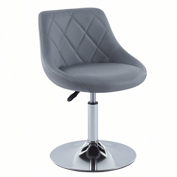 E-home Luke路克菱格紋皮面可調式多功能圓盤椅-四色可選灰色