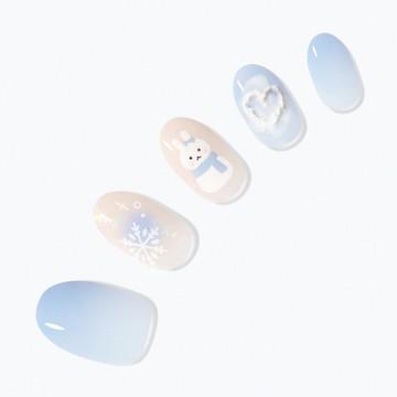 Dashing Diva/M 薄型經典美甲片-雪兔奶白 MDA5W004OG