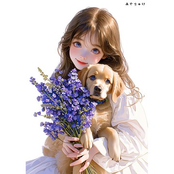 【4 月新作 3】07-120-0254 人物貼紙 春日女孩與動物