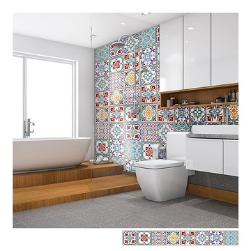 復古花磚壁貼 BF款 歐風自黏壁紙 瓷磚牆貼 磁磚貼紙 踢腳線 防水