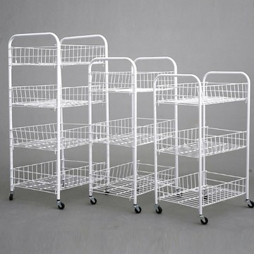 帶輪置物架 活動式 三層架 四層架 落地多層架 收納架 推車 手推車 置物架 層架【DW485 DW490】123便利屋