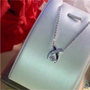 *SUMMER 銀飾💫［S925純銀］ 交叉靈動鋯石項鍊（😍中間的鑽會動喔！） 純銀項鍊