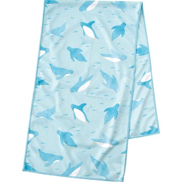 日本現代百貨 - UV CUT抗菌加工降溫涼感巾-企鵝-藍 (30×100cm)