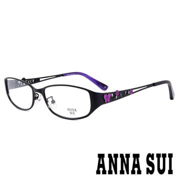 【ANNA SUI】安娜蘇 香氛花園簡約花瓣光學眼鏡(黑/紫) AS171-001
