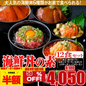 プレミアム認定のお店！海鮮丼１２食セット（マグロ漬け・ネギトロ サーモンネギトロなど） pre