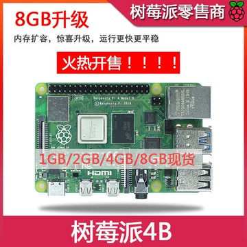 （工廠製造）（品質保證）樹莓派 4代 B型 RaspberryPi4 4B 8GB開發板 程式設計AI入門套件 Python