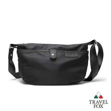 【TRAVEL FOX 旅狐】柔軟皮飾半月斜背包/側背包/女包  (TB835-01 暗夜)