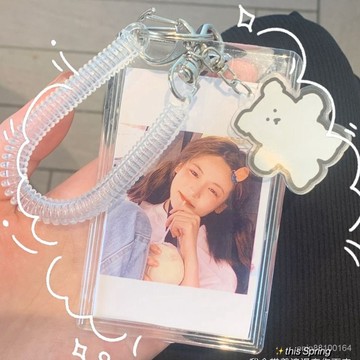 賣場推薦流汗小白熊無語蛙情侶透明卡套亞剋力閨蜜三寸門禁市民學生
