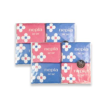 (2袋32包超值組)日本Nepia王子-隨身便攜花朵圖案抽取式雙層袖珍面紙10抽x16包/袋-粉紫色(非水溶衛生紙,妮飄迷你口袋紙巾,如廁擦拭紙手帕)
