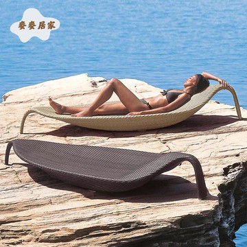 【臺灣公司 可打統編】免運 沙灘椅 躺椅 葉子戶外度假躺床酒店陽臺休閑藤椅室外別墅游泳池花園藤編沙灘椅 可開發票 全館五折 工廠現貨直銷 新品特價 m10025