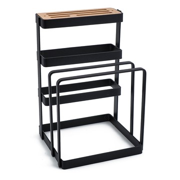 工業風不鏽鋼菜刀砧板架-1組