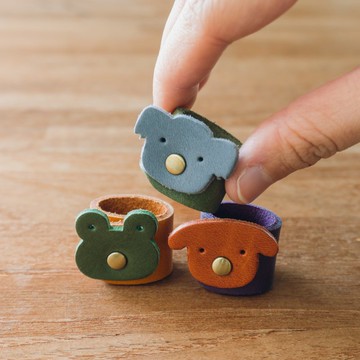 小動物餅乾 皮革捲線器 W6-038