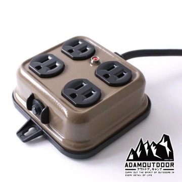 【ADAMOUTDOOR】金屬4座延長線 2M『沙漠』PWPS341 戶外.登山.露營