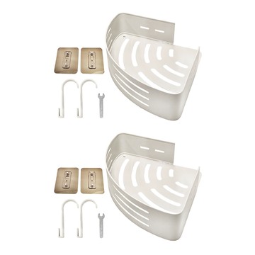 包覆加高三角籃 鋁製 無痕貼片  白色  2個