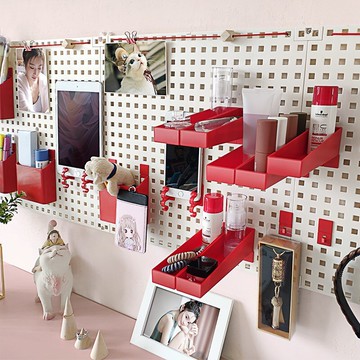 。書桌整理神器式辦公室好物桌面洞洞板桌面可立置物架收納板墻