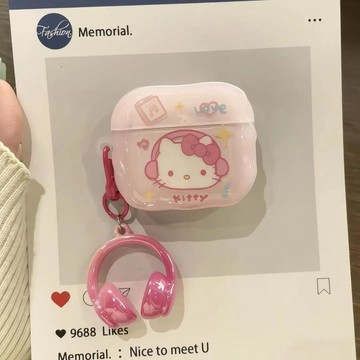 帶耳美樂蒂適用airpods 4保護套四代保護殼airpodPro2適用蘋果耳機套3