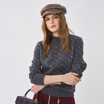 CLL巧玲瓏 漫生活圓領針織上衣(灰色) 5148429