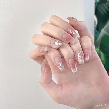 🎀純手工穿戴甲🎀純手工美甲腮紅貓眼光療甲純慾風中長貝殻指甲顯白甲片拉綫高級感新年美甲貼片ML 高級感穿戴甲顯白美甲片 G