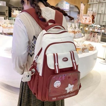 免運出貨✨大容量後背包 學生書包 背包 雙肩包 肩背包 透明雙肩包 痛包 日韓 百搭大容量背包 學生包 OQ3A