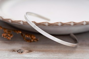 ni.kou 純銀 / 黃銅 木紋 開口 手環