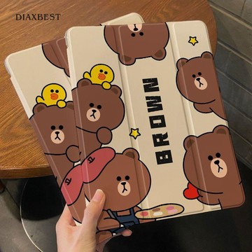 【限時優惠🏆】line friends布朗熊平板殼 ipad平板保護套11寸mini6三折式9/10/11代全包平板殼