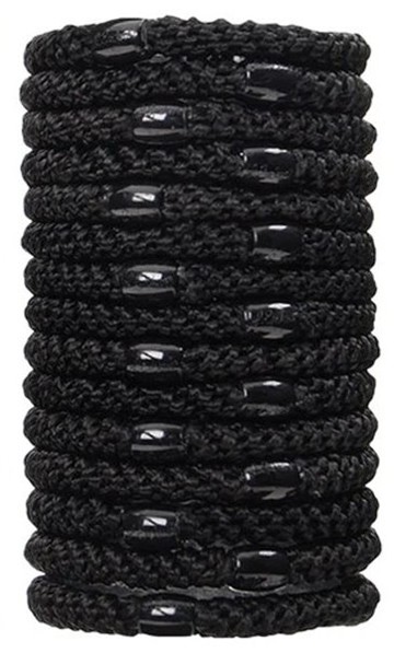 美國 L. Erickson 彈力髮圈-Black 粗款髮圈 分裝5入 不咬髮【南風百貨】