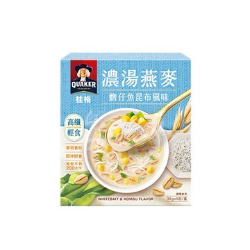 營養滿分【桂格】濃湯燕麥-魩仔魚昆布風味33gx5包|快速出貨| (需下單最低4盒)
