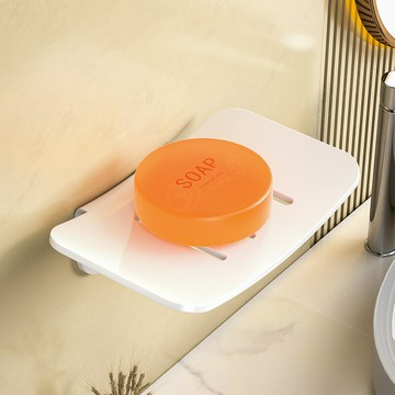 源頭工廠白色肥皂盒浴室肥皂架家用壁掛式瀝水免打孔簡約置物架