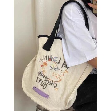 包包女2025新款徐夢潔同款小眾設計ins大容量學生時尚托特帆布包