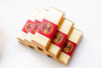 婚禮專用金磚米 X1套6盒可堆疊組 (6句吉祥話-幸福 美滿 平安...