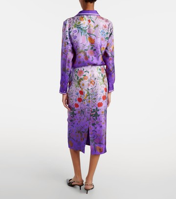 Gucci Floral silk midi skirt