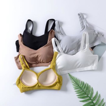 女夏帶胸墊美背文胸無痕無感無鋼圈打底薄款聚攏性感胸罩內衣抹胸