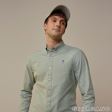GIORDANO 男裝四季彈力牛津紡襯衫 - 14 淺綠