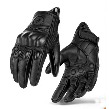 真皮手套  機車手套可觸屏 四季全指手套 防水防摔 防風 復古機車皮手套 保暖 防雨 防曬 男女 重機騎士手套