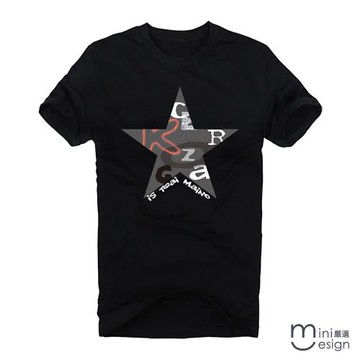 Minidesign-字母星星潮流設計短T 五色