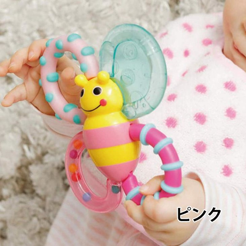 カシャカシャおもちゃNo.113みつばち（水色） よわ