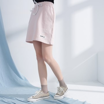 運動風腰抽繩綁帶短裙(淺粉紅)-女