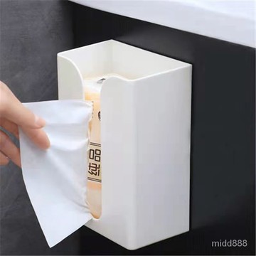 🔥超夯現貨 本島發貨🔥壁掛式免打孔紙巾盒收納盒多功能廚房洗手間客廳臥室掛壁式抽紙盒 FLB5