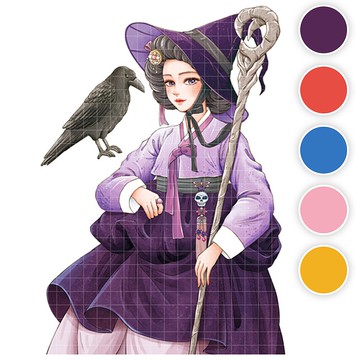 香 (5色) 41 (honne market) 人物貼紙 少女貼紙 黑浣熊