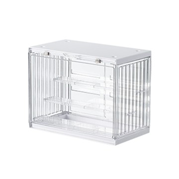 磁扣前開式可層疊公仔模型展示盒(小款)-3入_透明