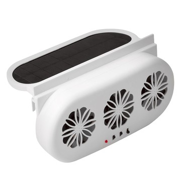 GER 泰 太陽能 + USB車用散熱排風扇  白色  BY-1359
