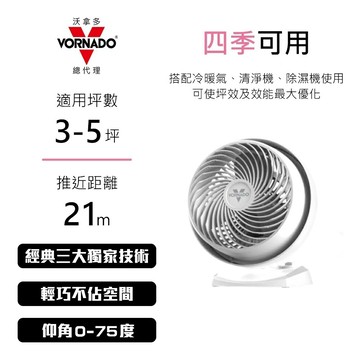 【VORNADO 沃拿多】3-5坪用 空氣渦流循環扇 52-TW 白色